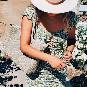 Verge Girl Green floral tight mini dress